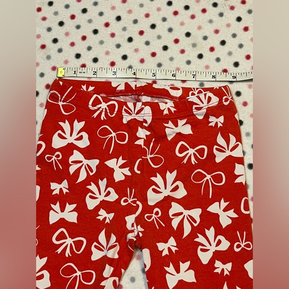 Sz 5t Holiday Leggings Red with White Bow Print Children’s Place - Picture 3 of 6